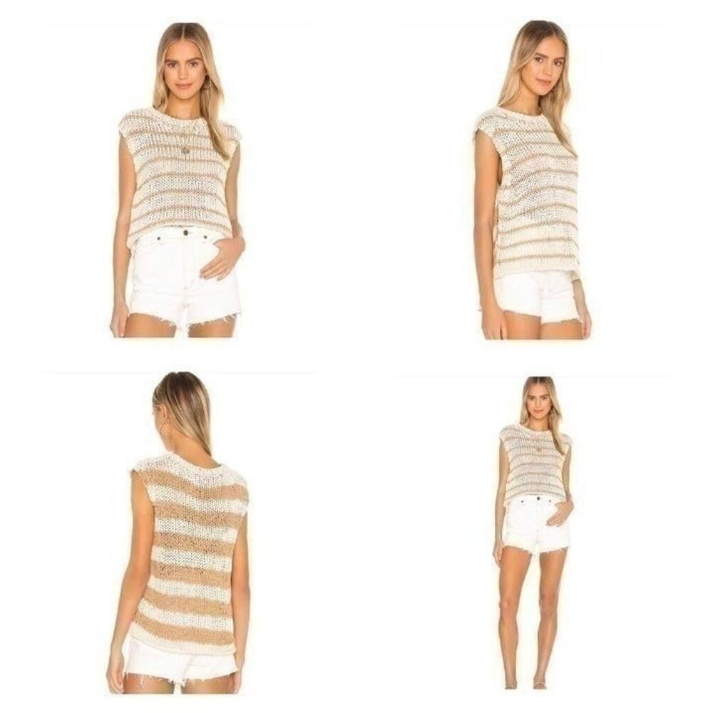 NWT Free People Morning Sand Combo Sweater Tank Top Size M